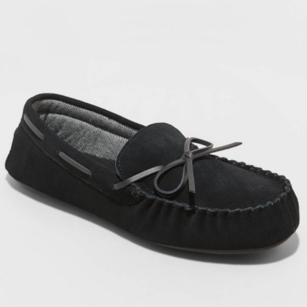 Suede leather moccasin slippers